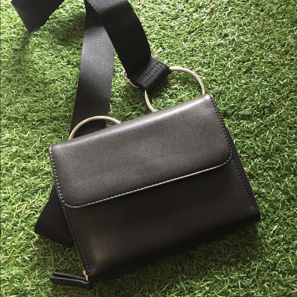 Urban outfitter black leather crossbody bag wallet - Picture 2 of 11